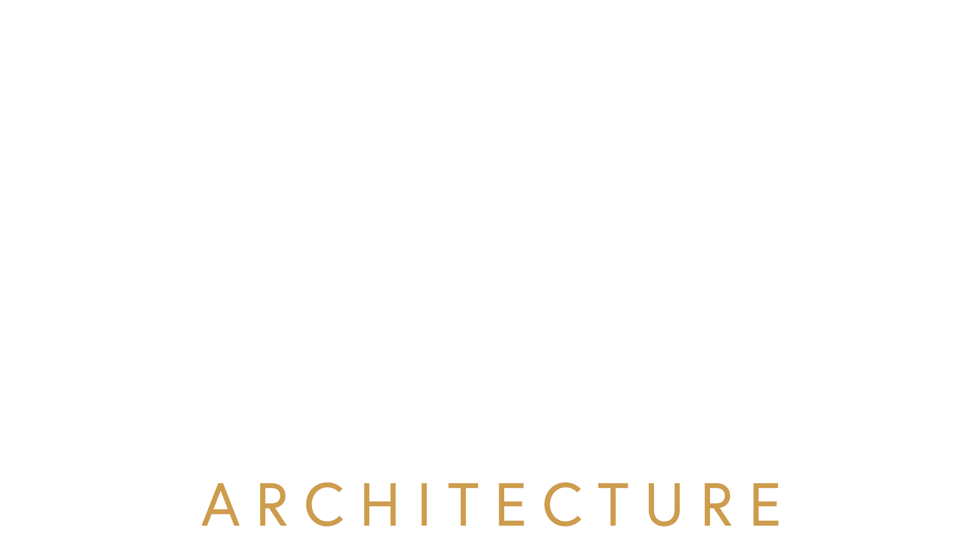 Logotype d'Ocre Architecture. Le mot "Ocre" est en blanc avec une typographie douce et le "architecture" est de couleur ocre en typographie bâton.