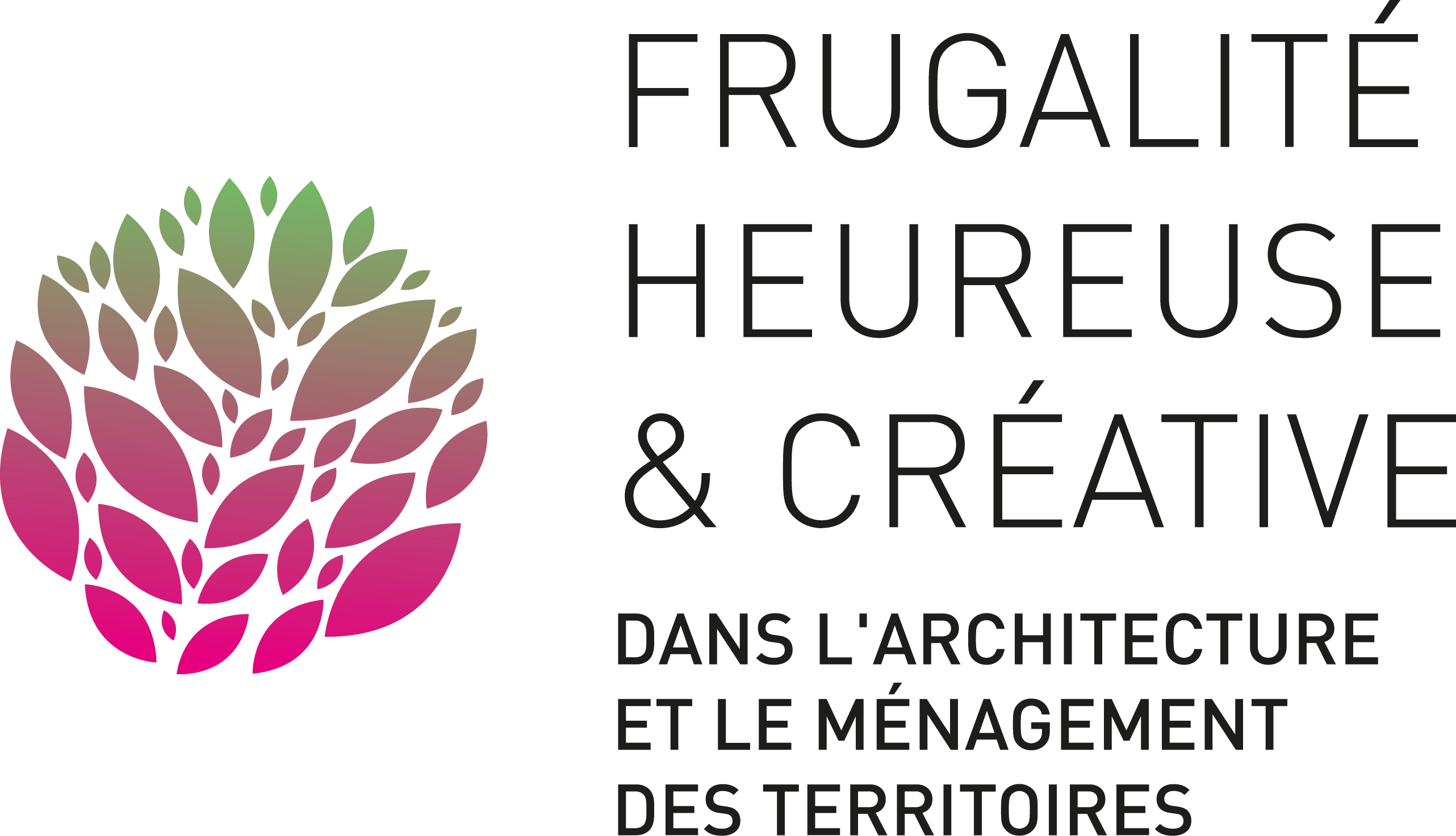 Logotype de frugalité heureuse et créative.